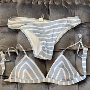 NWOT Cupshe Swimsuit Bikini Striped Triangle